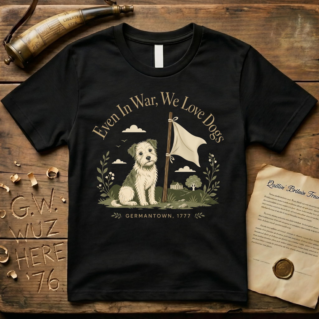 Lila - General Howe's Captured Dog - Even in War, We Love Dogs Dark T-Shirt