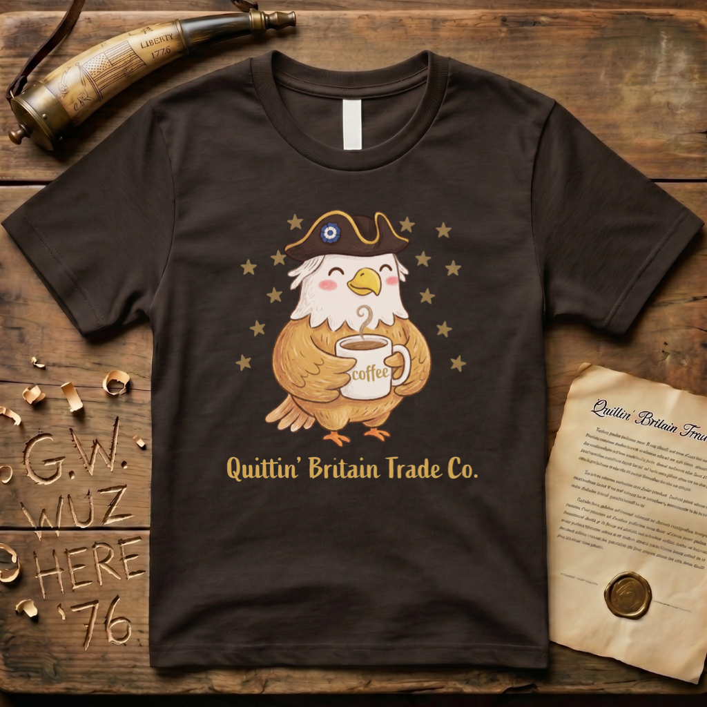 Cute American Eagle Patriot Drinking Coffee Not Tea T-Shirt