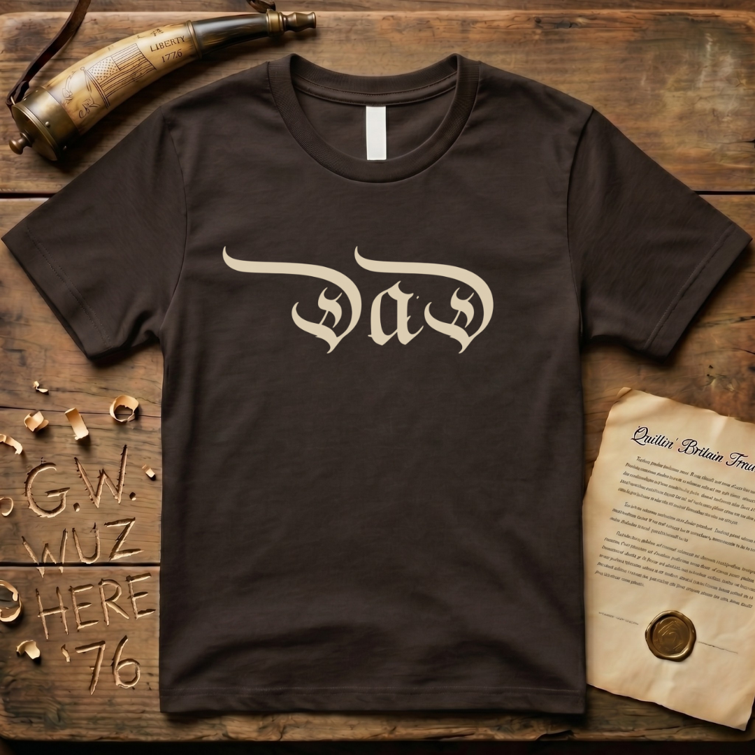 "Dad" Declaration of Independence Font Father's Day Dark T-Shirt