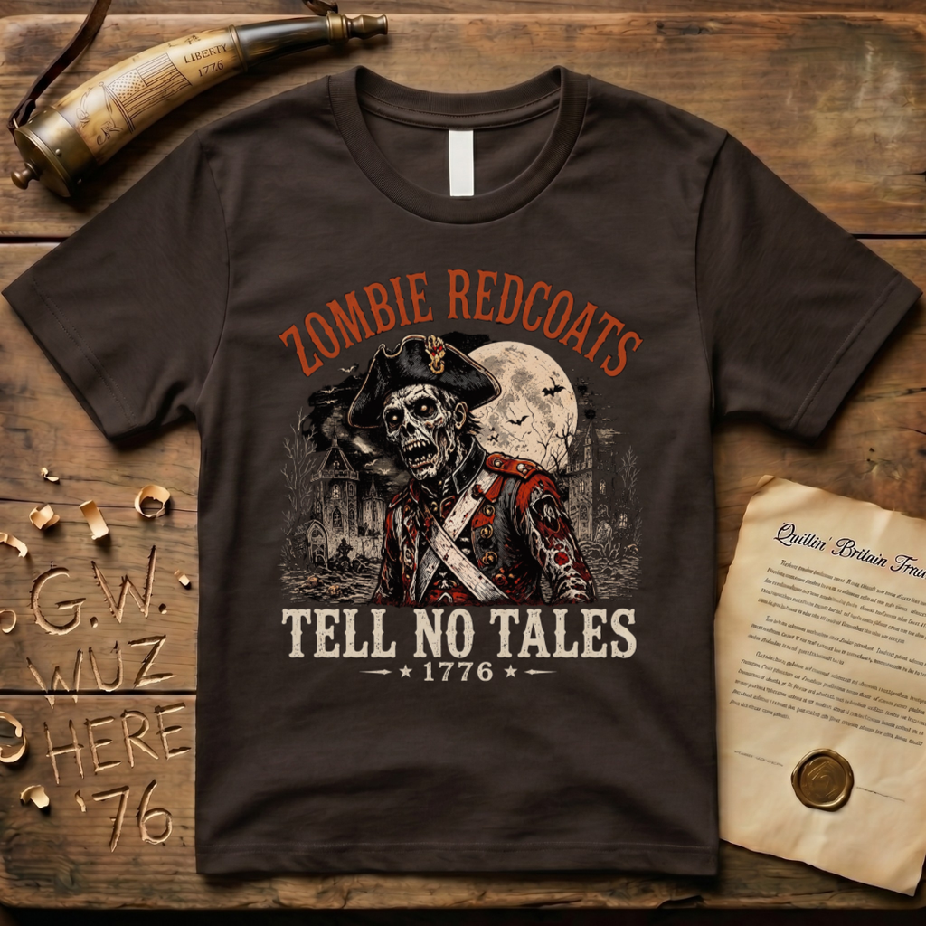 Zombie Redcoats Tell No Tales Halloween 1776 Dark T-Shirt