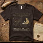 Different Isn't Less - Ask the Declaration - Celebrating Neurodivergence T-Shirt