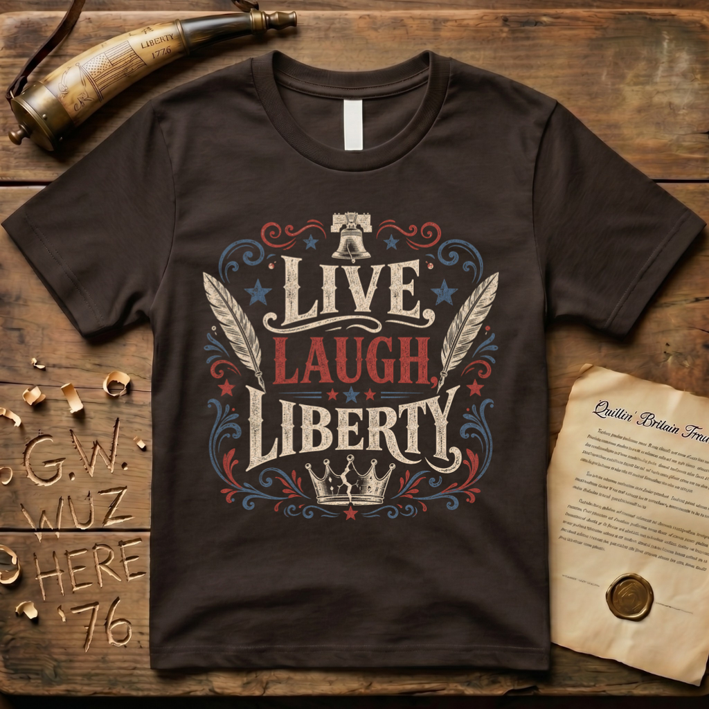 Live, Laugh, Liberty, Dark T-Shirt