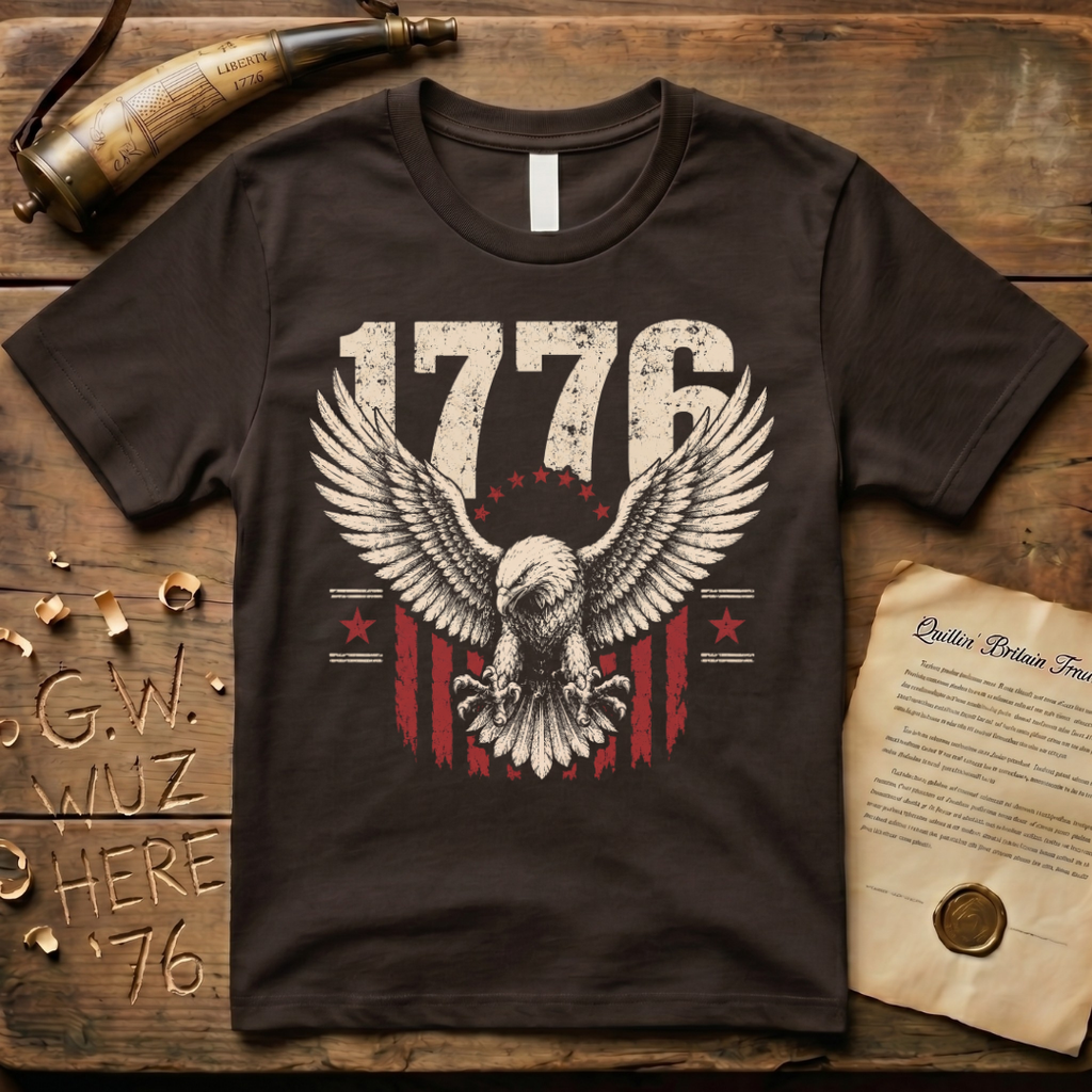 1776 Flying American Eagle Patriotic Flag Dark T-Shirt