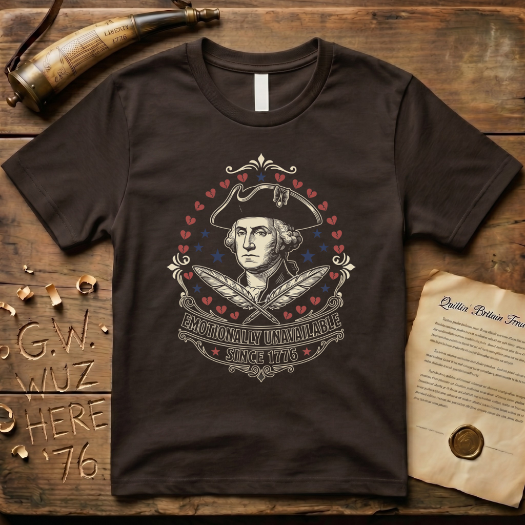 George Washington Emotionally Unavailable Since 1776 Dark T-Shirt