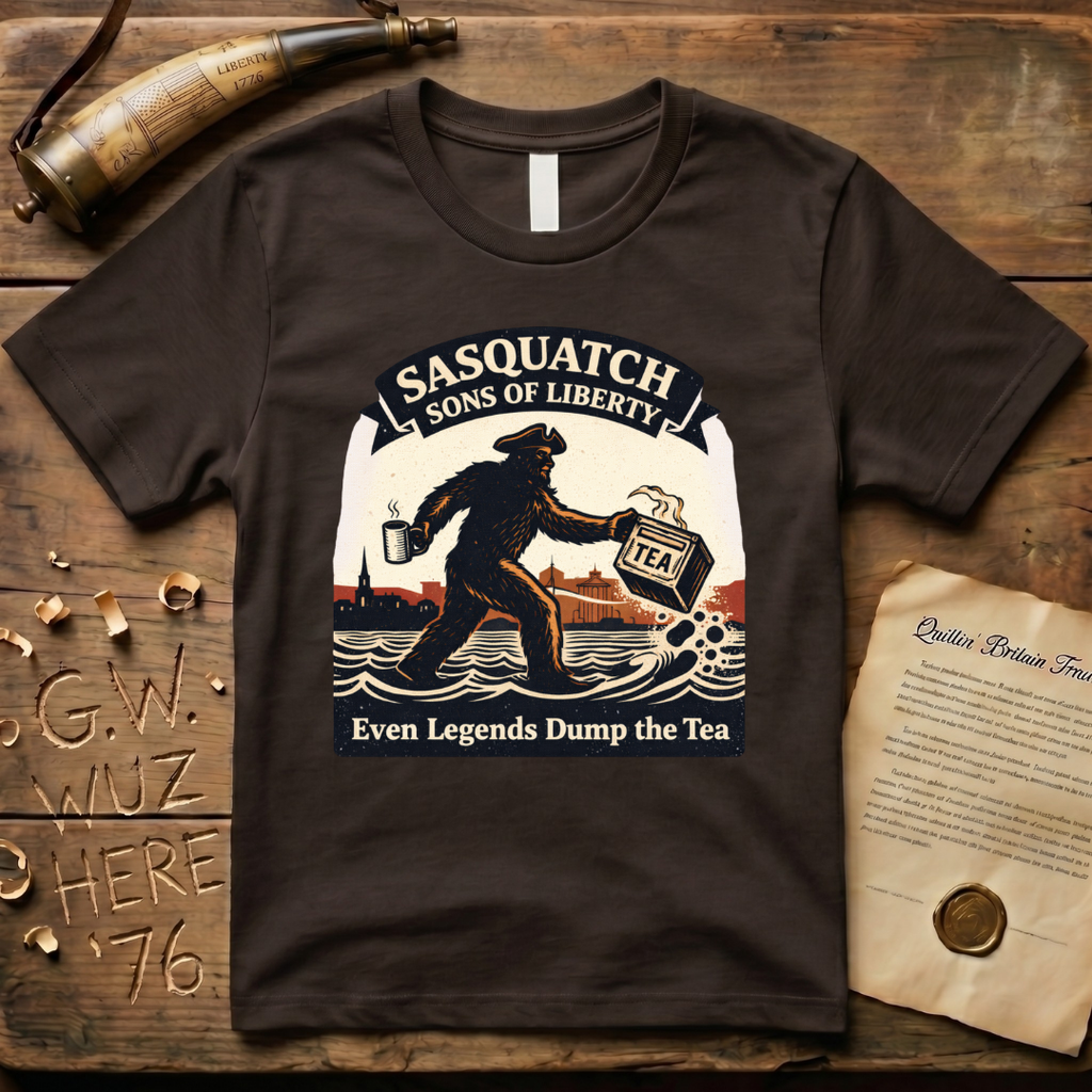 Sasquatch Sons of Liberty, Even Legends Dump the Tea T-Shirt