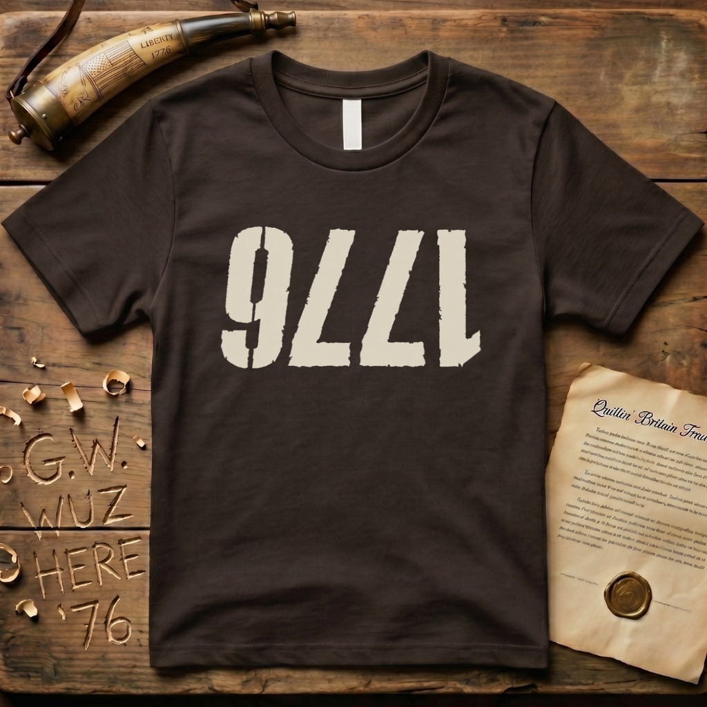Upside Down 1776 Grunge-Style Dark T-Shirt