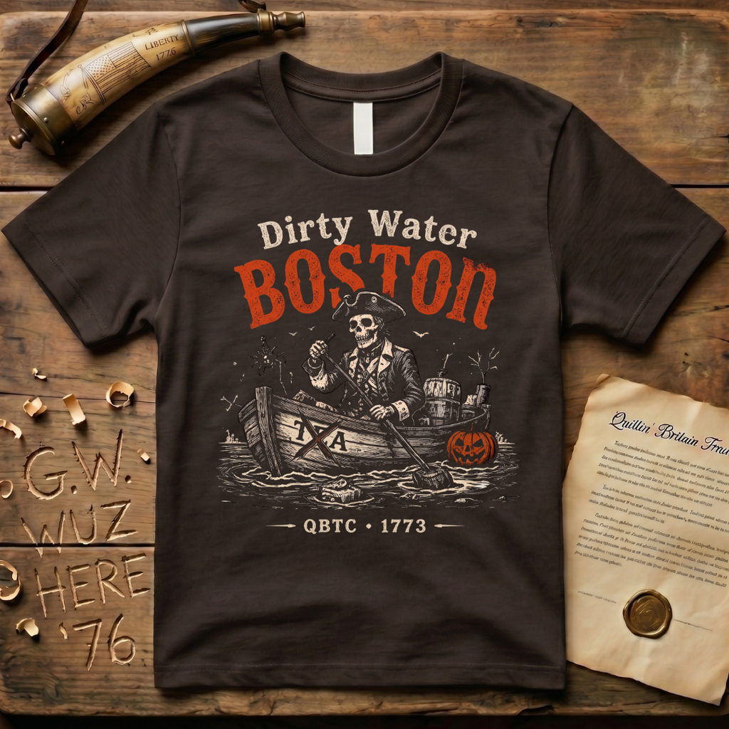 Boston Harbor Dirty Water Halloween Tea Party 1773 Dark T-Shirt
