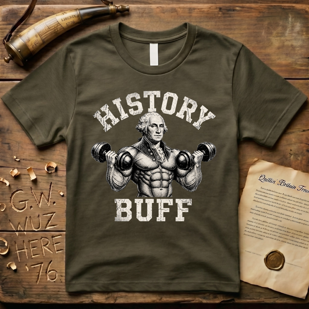 History Buff George Washington Huge Dark Design T-Shirt