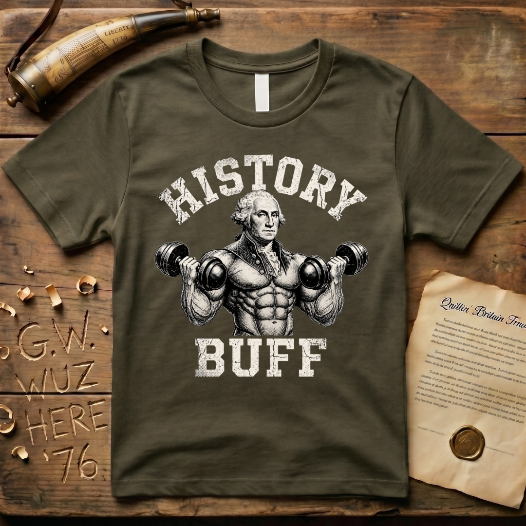 History Buff George Washington Huge Dark Design T-Shirt