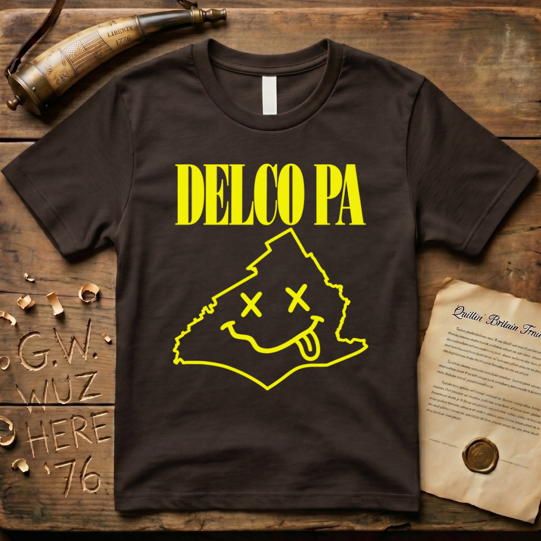 Delco PA Grunge Liberty Bell 90's Design Dark T-Shirt