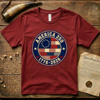 Printed Patchwork Badge America 250 1776-2026 Betsy Ross Flag T-Shirt