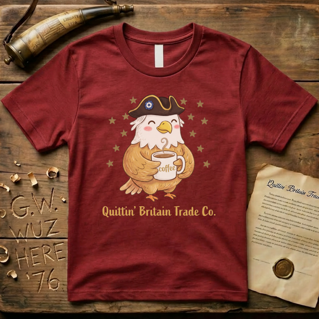Cute American Eagle Patriot Drinking Coffee Not Tea T-Shirt