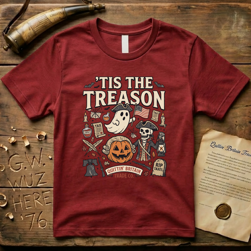 'Tis The Treason Funny Halloween Cartoon T-Shirt