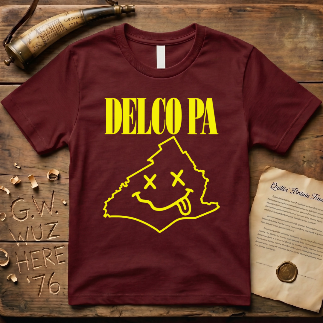Delco PA Grunge Liberty Bell 90's Design Dark T-Shirt
