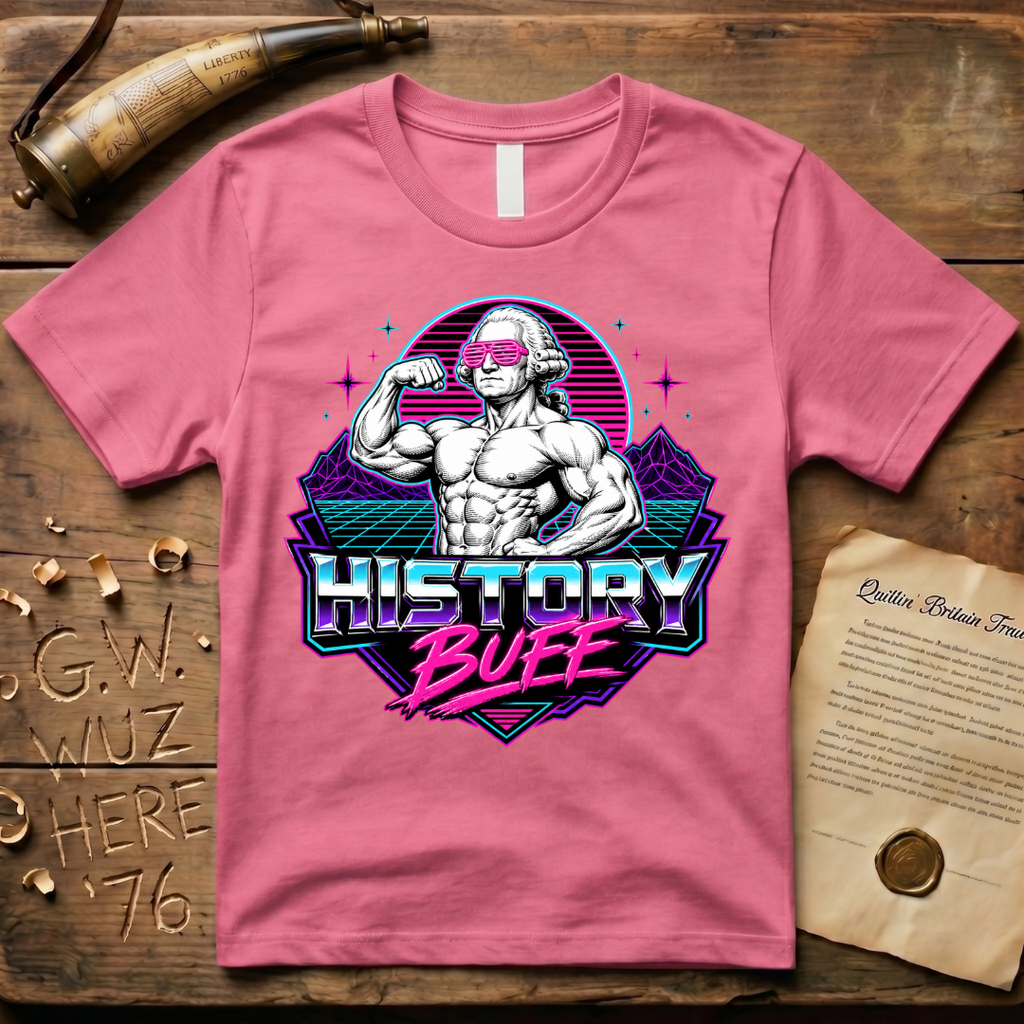 History Buff 1980's George Washington Flexing T-Shirt