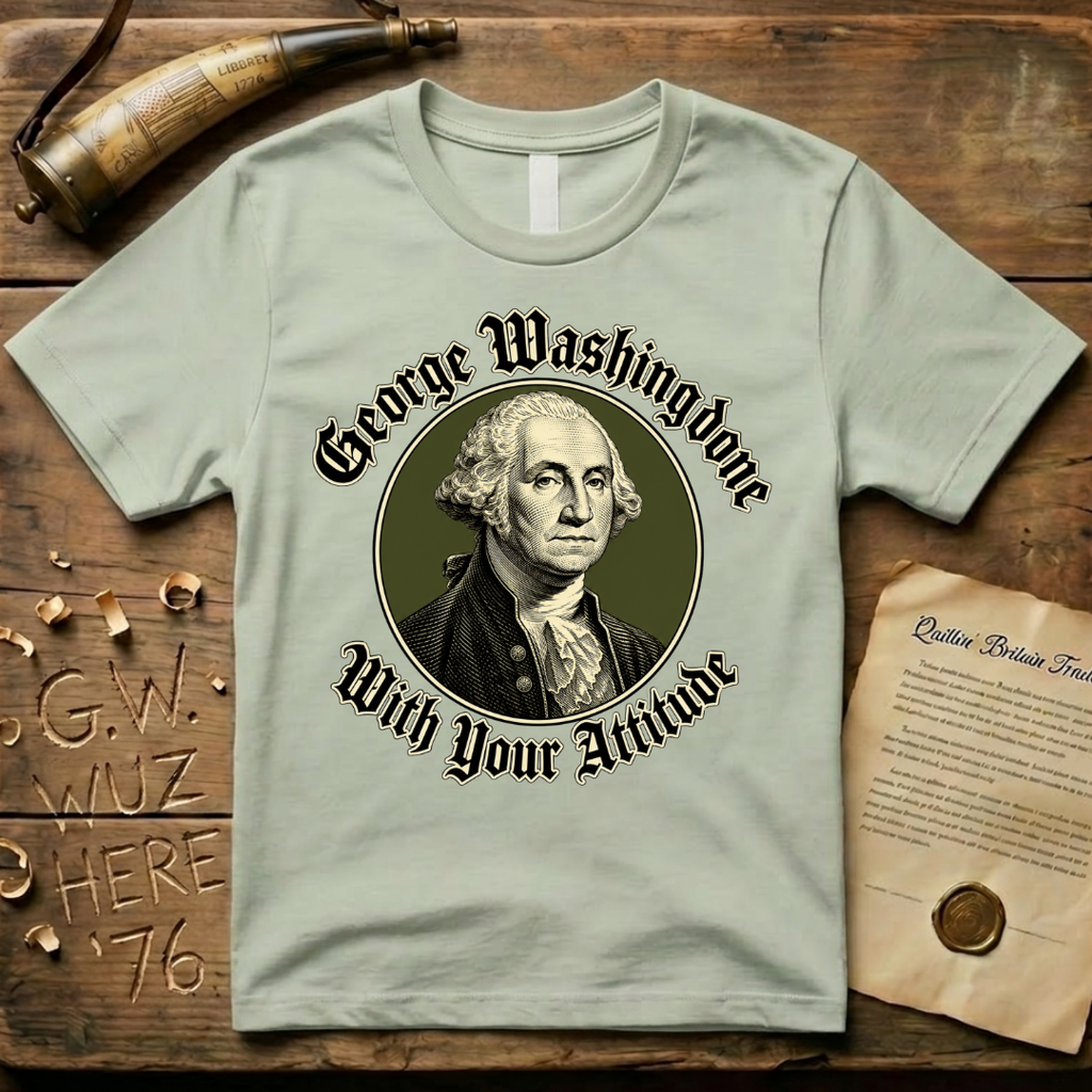 George Washingdone with Your Attitude Badge Design T-Shirt