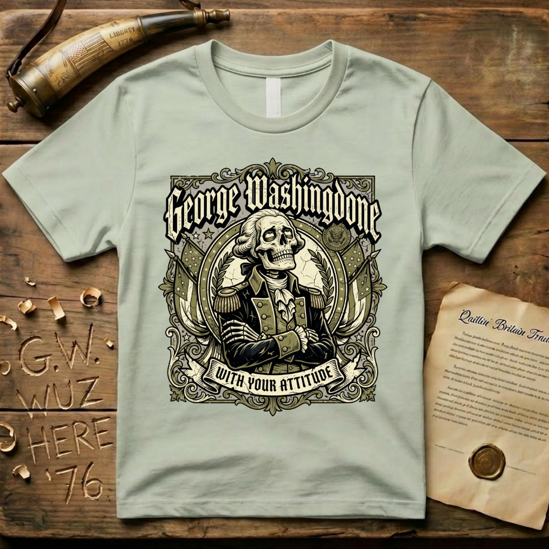 George Washingdone with Your Attitude Skeleton Design T-Shirt