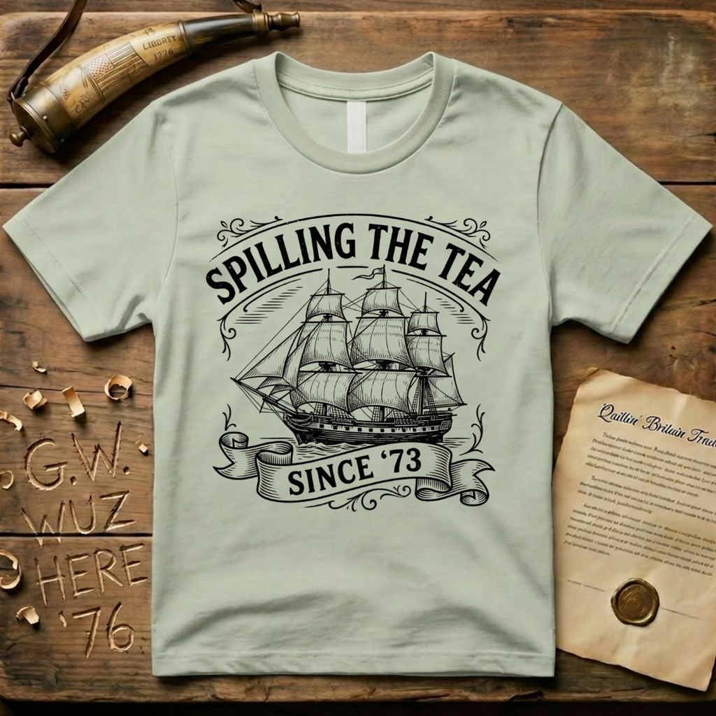 Spilling The Tea Since '73 Classic Black Cargo Ship T-Shirt