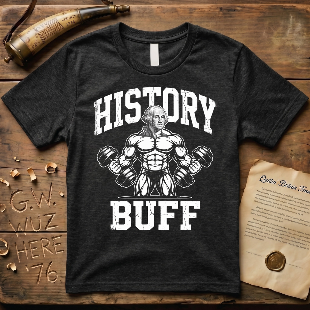 History Buff George Washington Gym Dark Design T-Shirt