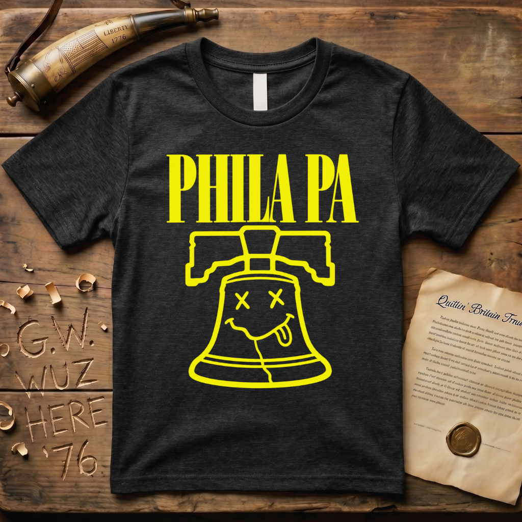Phila PA Grunge Liberty Bell 90's Design Dark T-Shirt