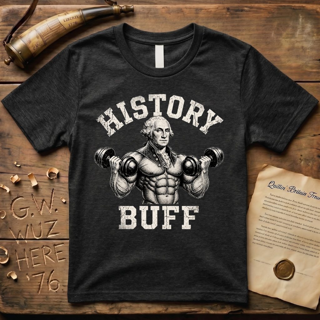 History Buff George Washington Huge Dark Design T-Shirt