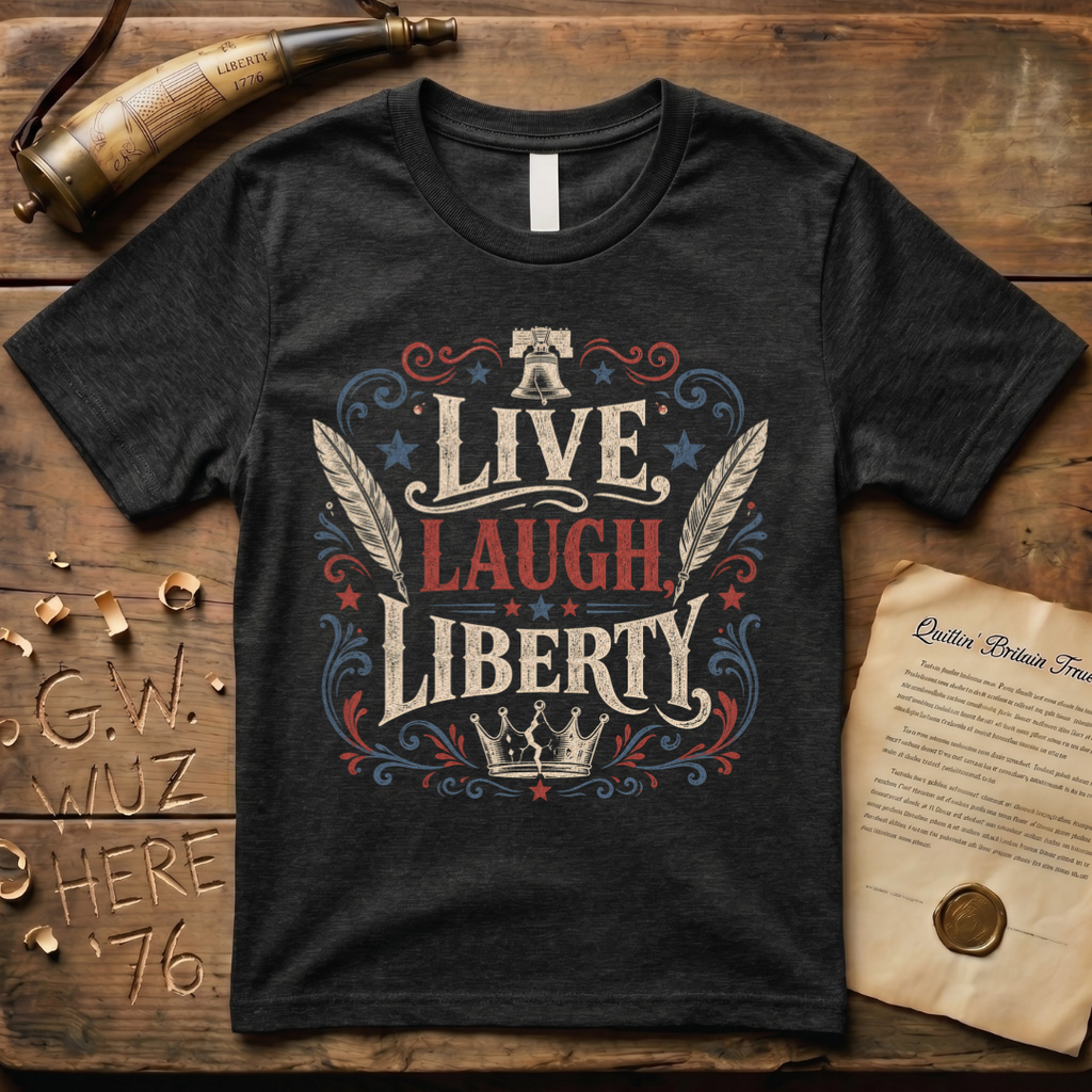 Live, Laugh, Liberty, Dark T-Shirt