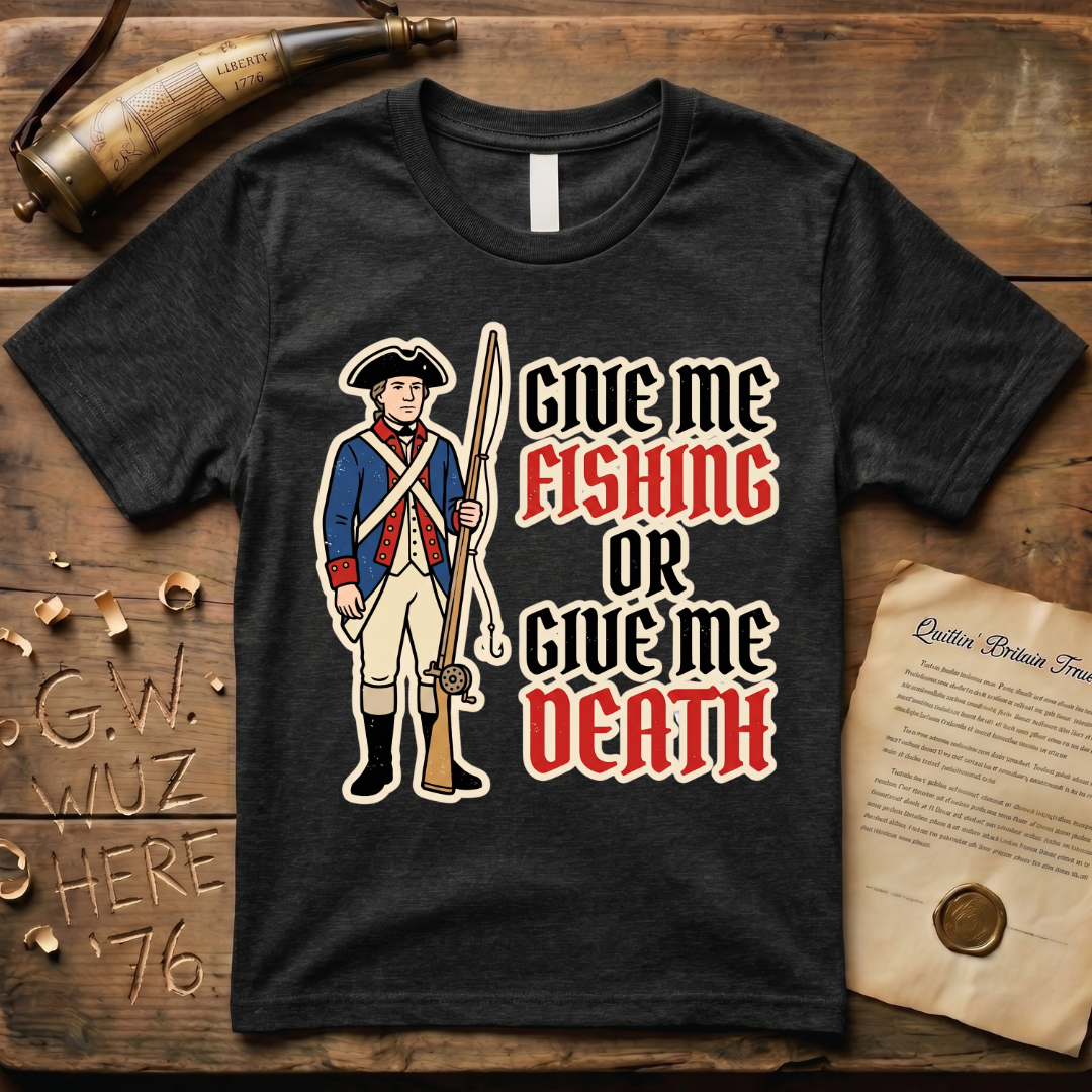 Give Me Fishing or Give Me Death Dark Soldier T-Shirt