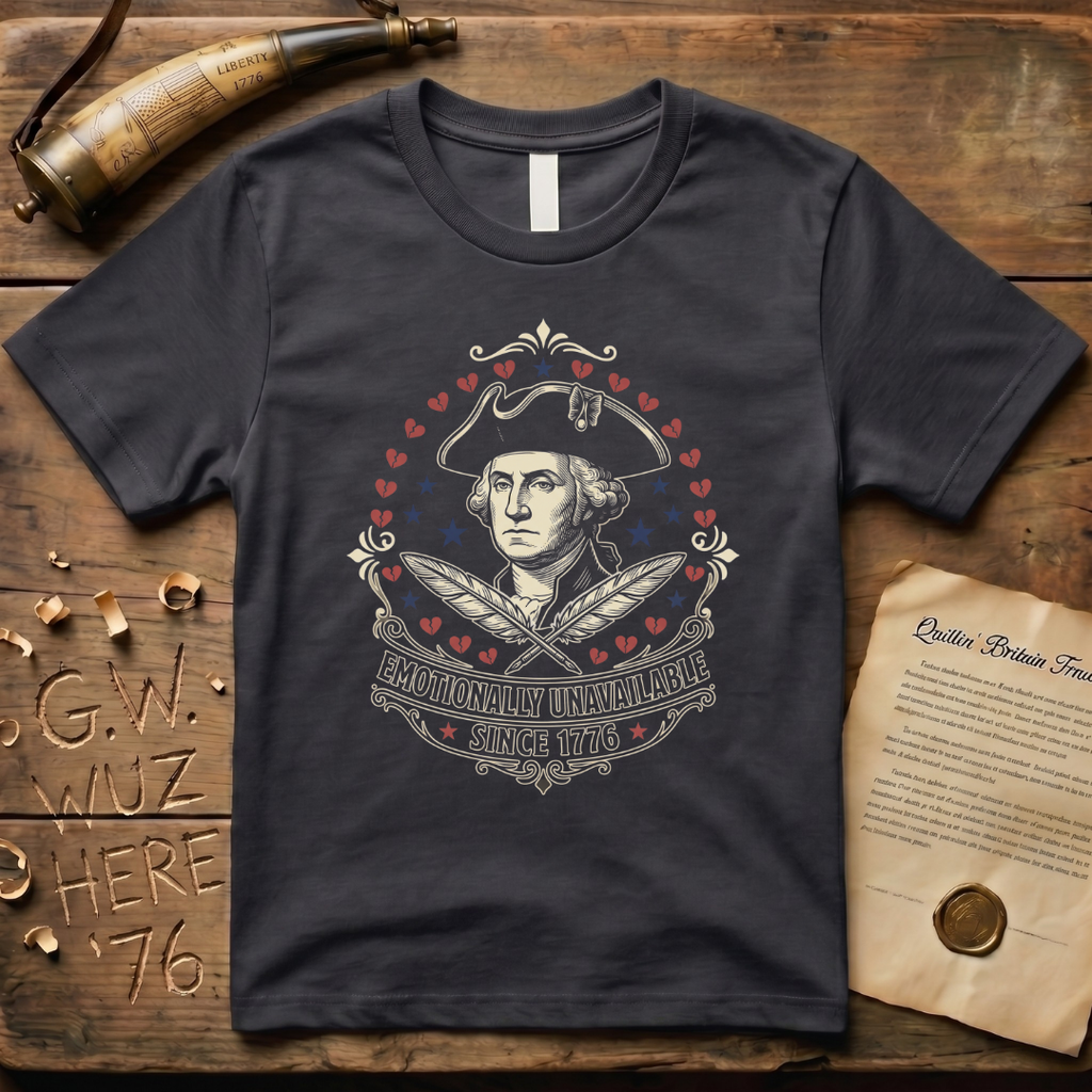 George Washington Emotionally Unavailable Since 1776 Dark T-Shirt