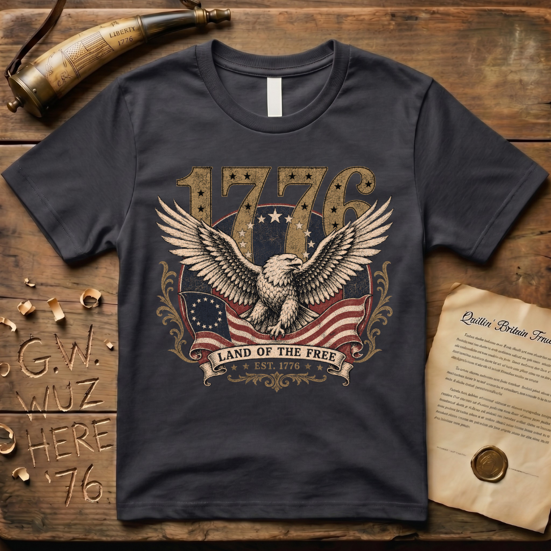 Majestic Eagle Land of the Free Dark Gold T-Shirt