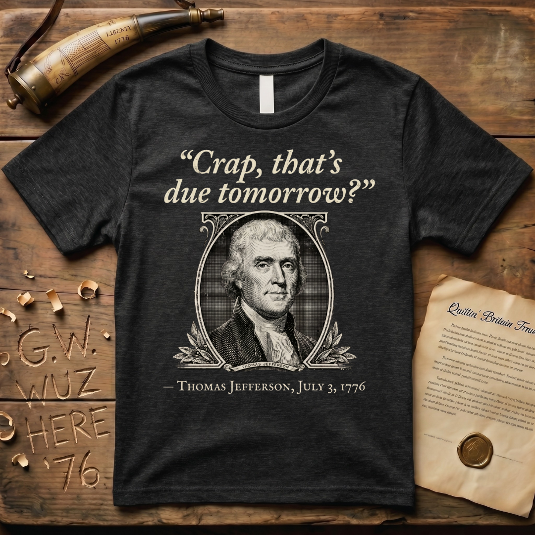 "Crap That's Due Tomorrow?" Thomas Jefferson Dark-Style T-Shirt