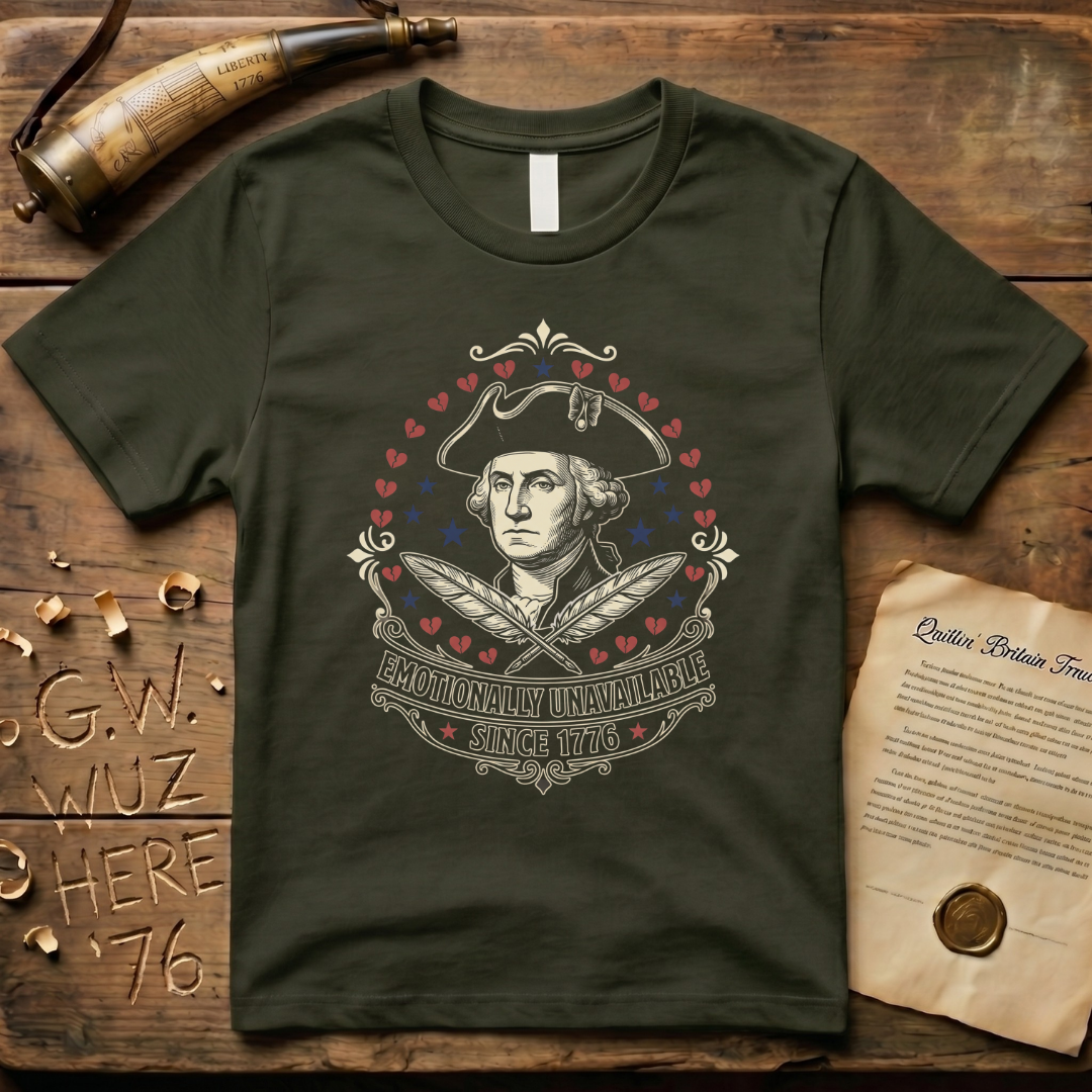 George Washington Emotionally Unavailable Since 1776 Dark T-Shirt