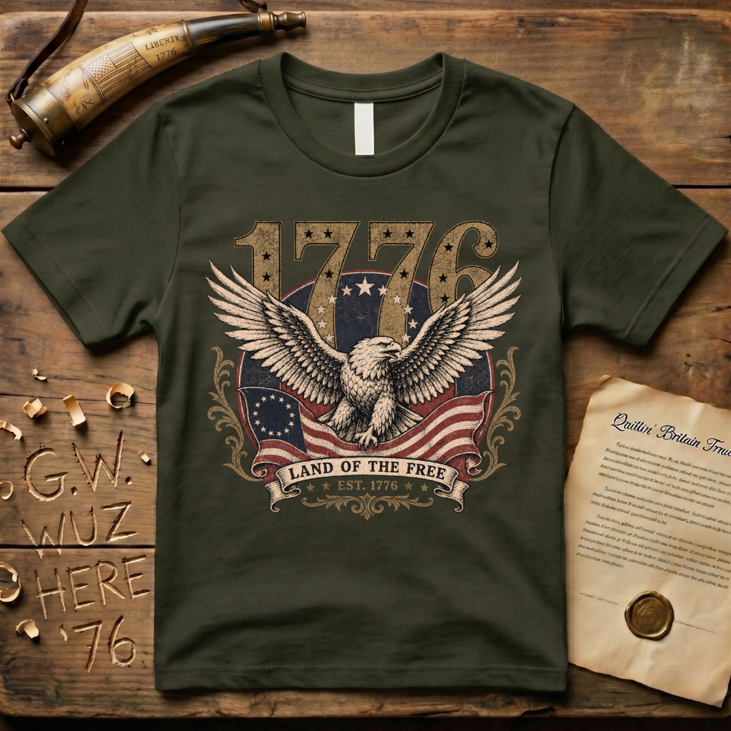 Majestic Eagle Land of the Free Dark Gold T-Shirt