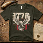 1776 Flying American Eagle Patriotic Flag Dark T-Shirt