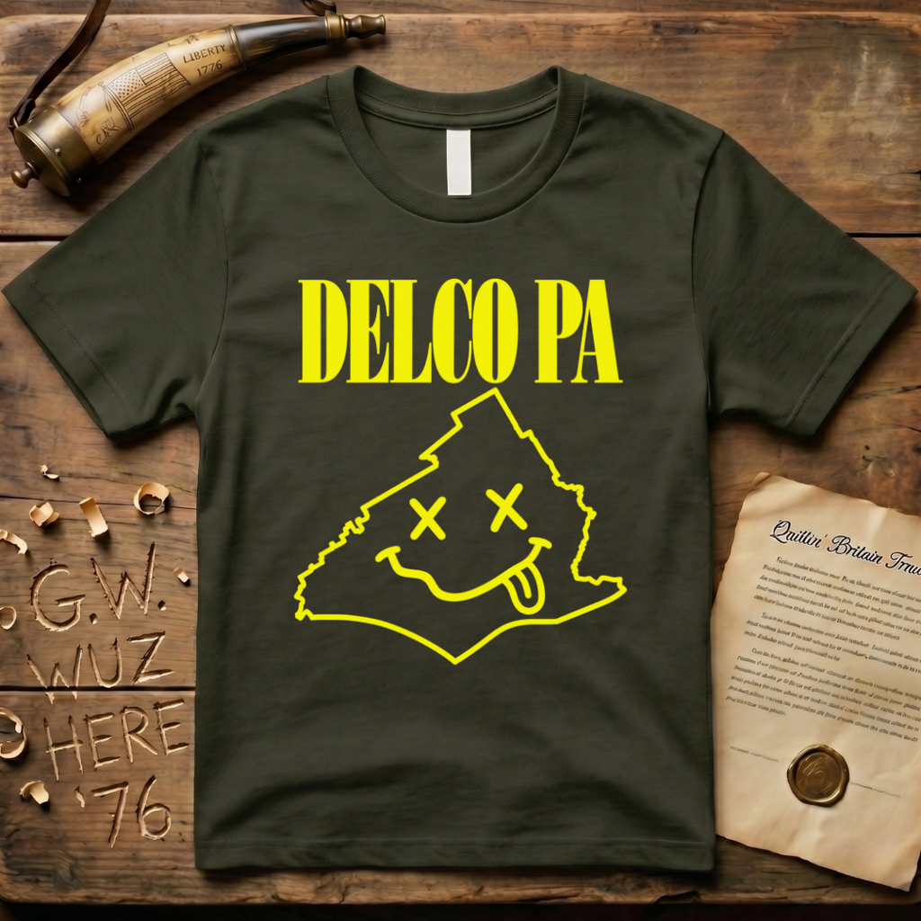 Delco PA Grunge Liberty Bell 90's Design Dark T-Shirt