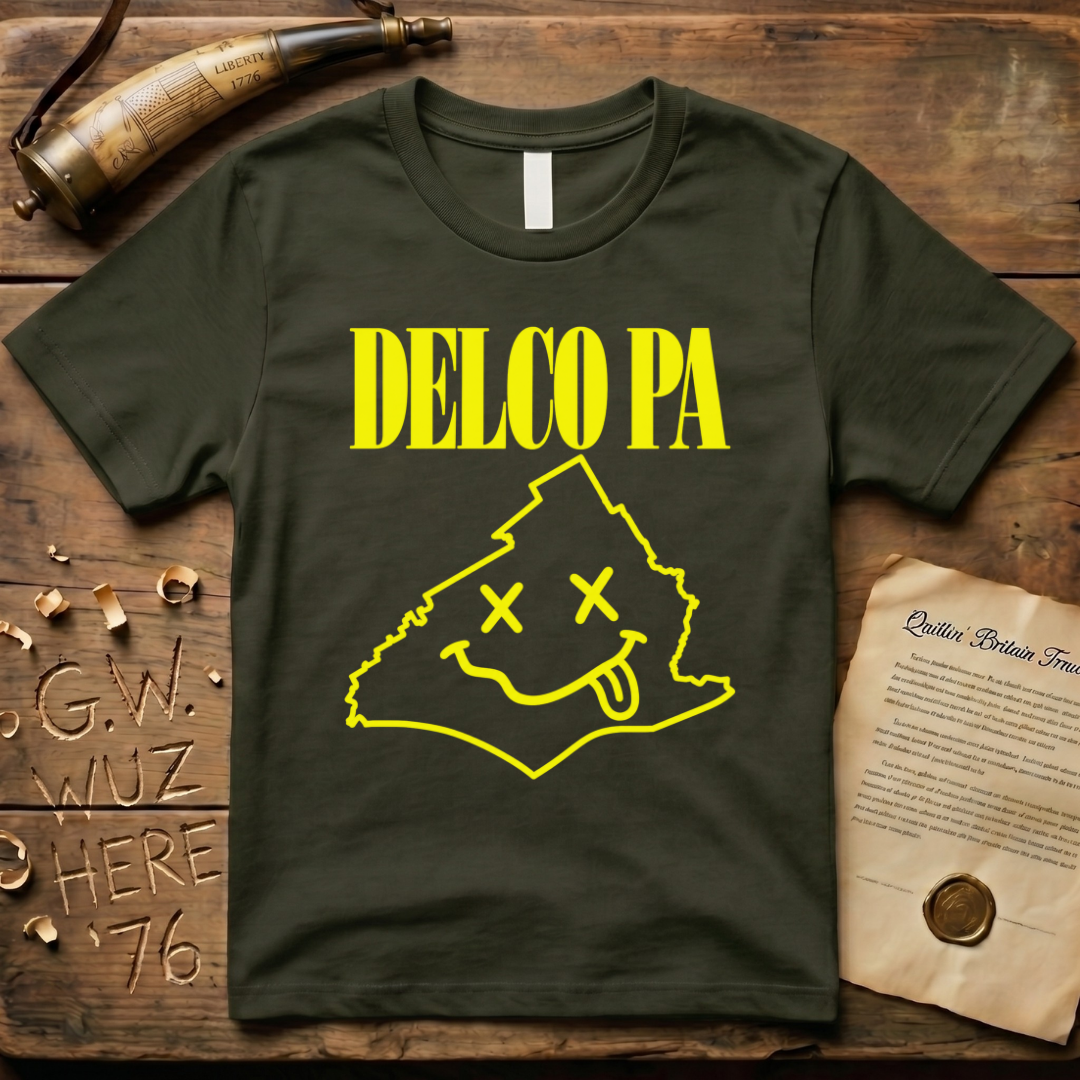 Delco PA Grunge Liberty Bell 90's Design Dark T-Shirt