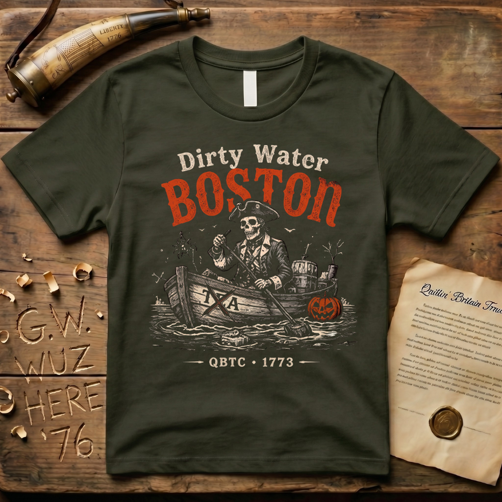 Boston Harbor Dirty Water Halloween Tea Party 1773 Dark T-Shirt