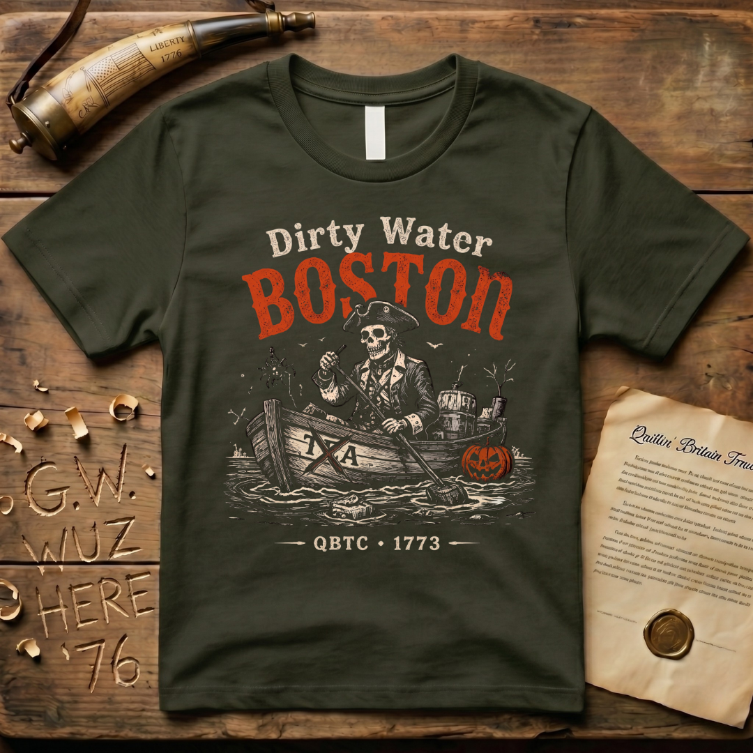 Boston Harbor Dirty Water Halloween Tea Party 1773 Dark T-Shirt