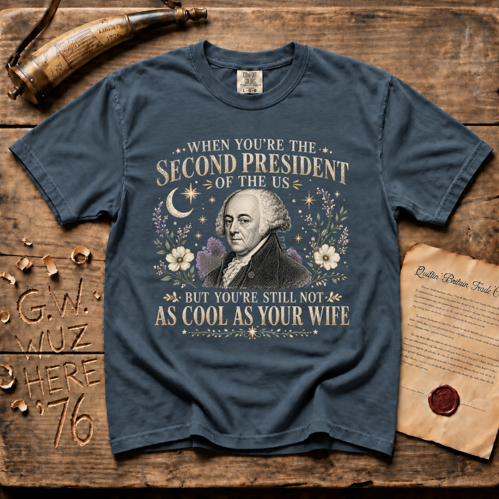 John Adams Not As Cool As His Wife - Comfort Colors® Dark T-Shirt