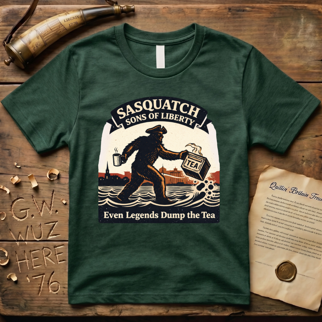 Sasquatch Sons of Liberty, Even Legends Dump the Tea T-Shirt