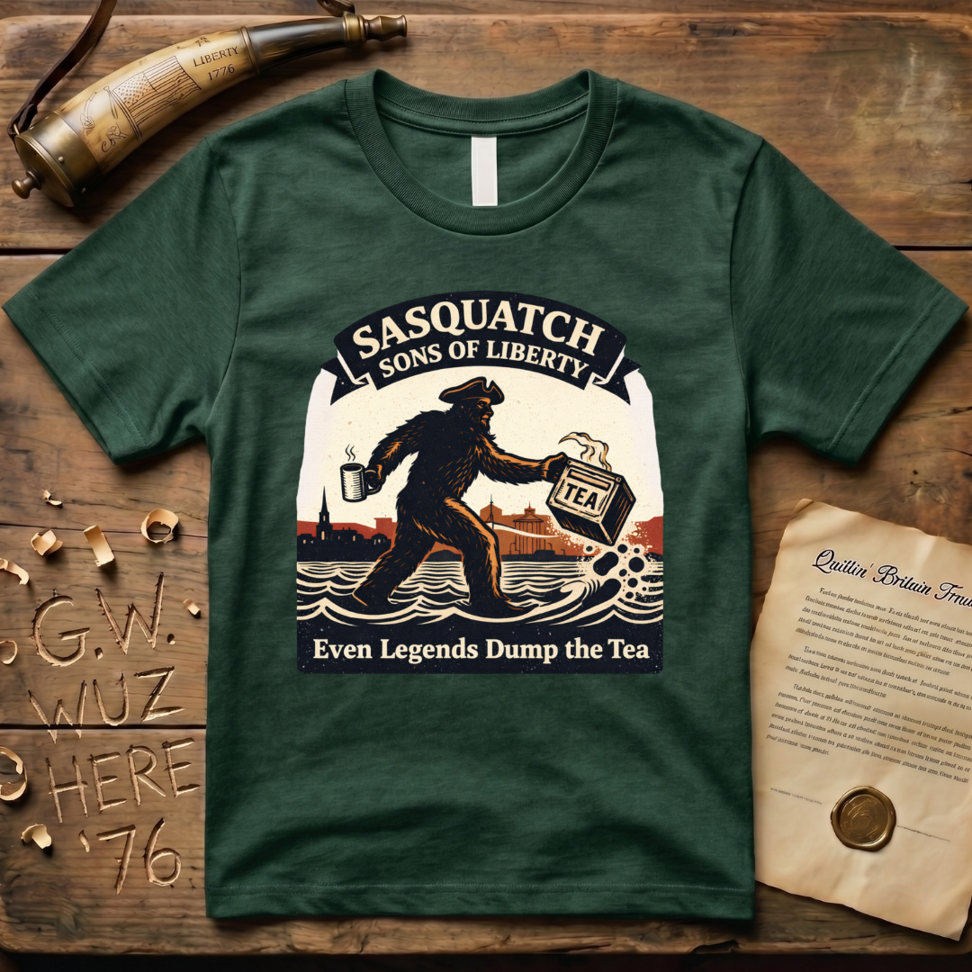 Sasquatch Sons of Liberty, Even Legends Dump the Tea T-Shirt