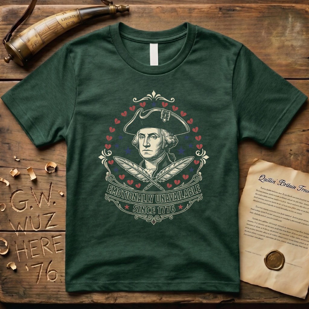 George Washington Emotionally Unavailable Since 1776 Dark T-Shirt
