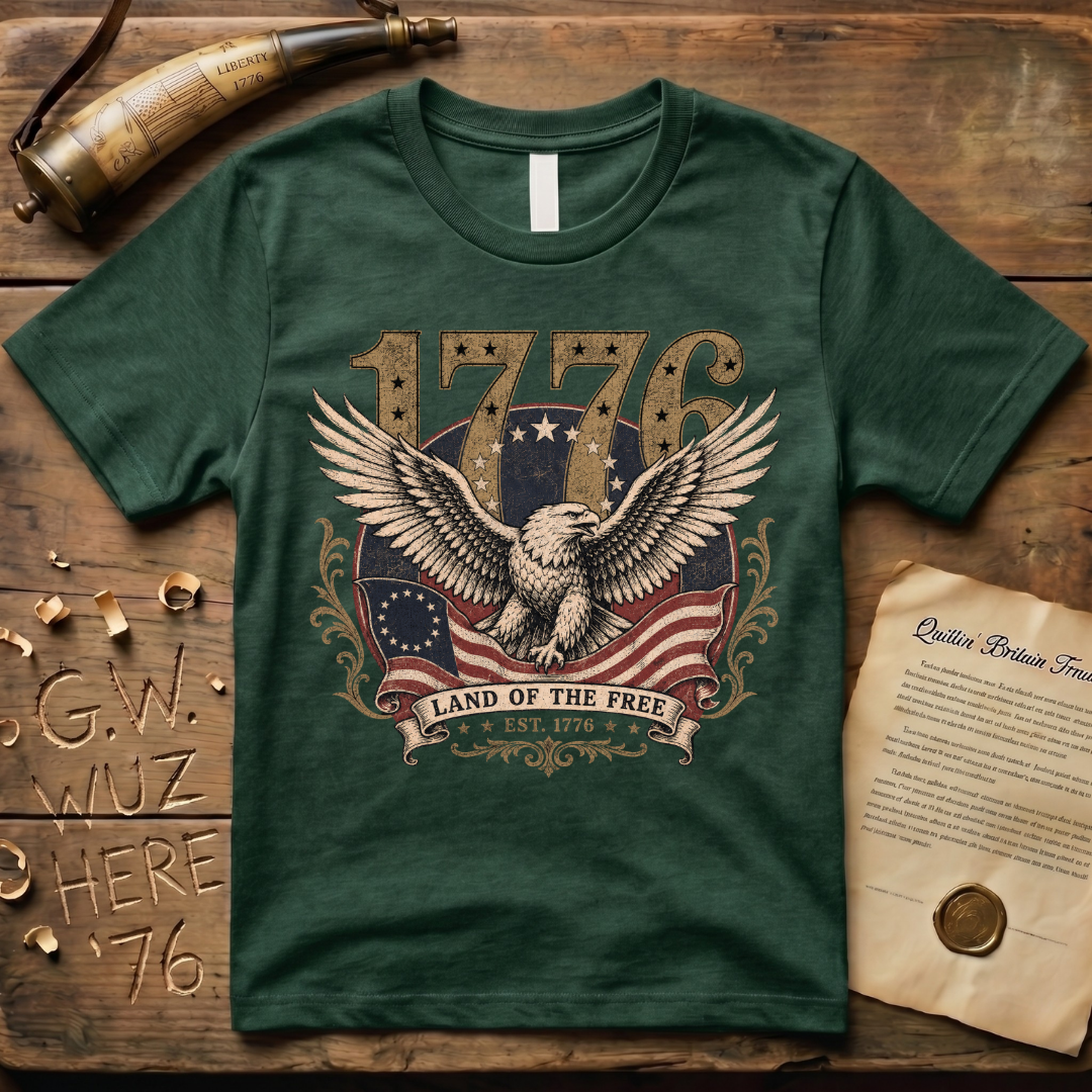 Majestic Eagle Land of the Free Dark Gold T-Shirt