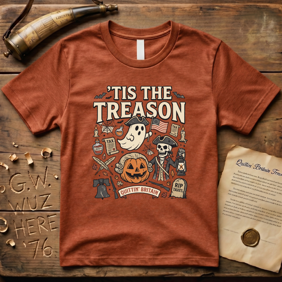 'Tis The Treason Funny Halloween Cartoon T-Shirt