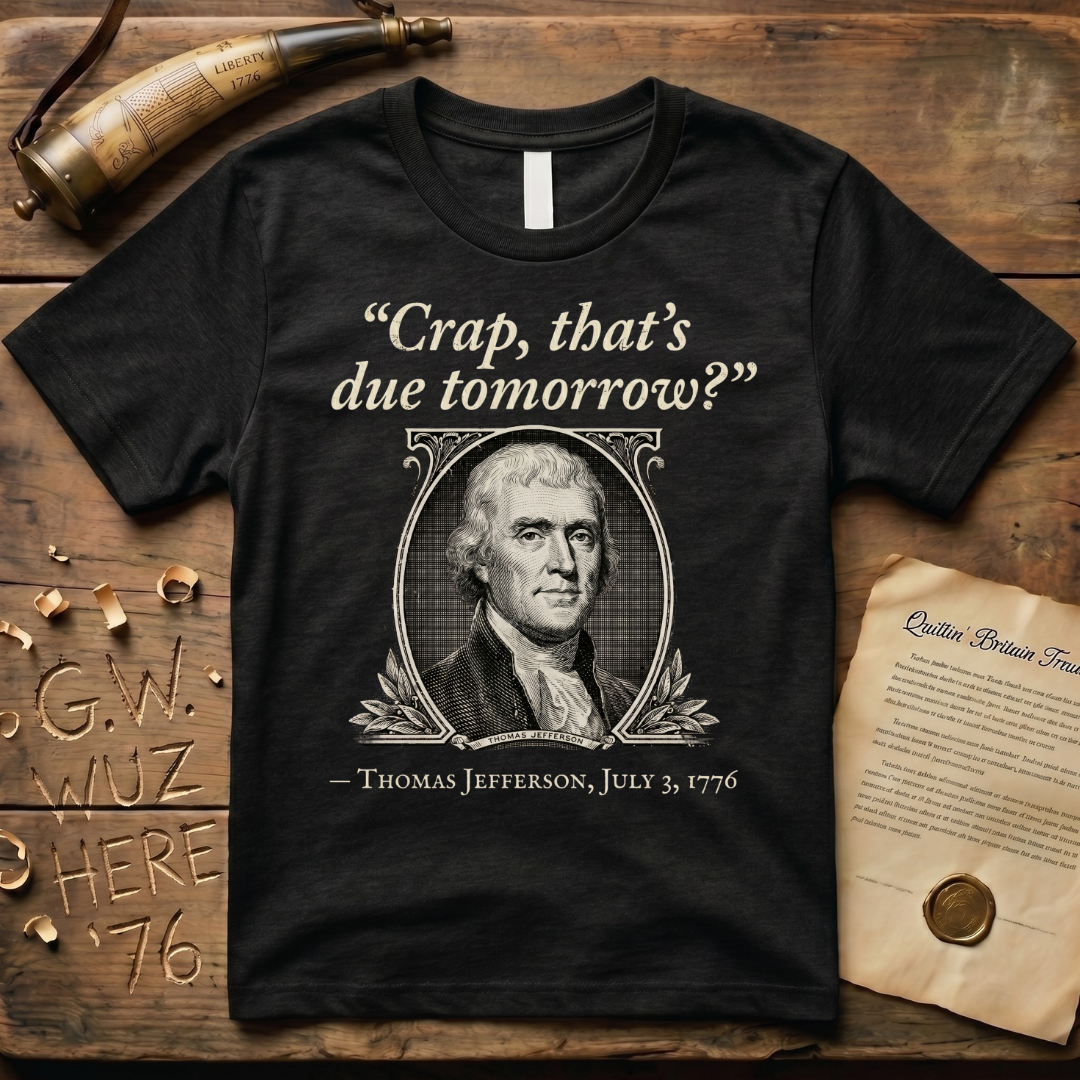 "Crap That's Due Tomorrow?" Thomas Jefferson Dark-Style T-Shirt