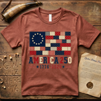 Printed Patchwork America 250 1776-2026 Betsy Ross Flag T-Shirt