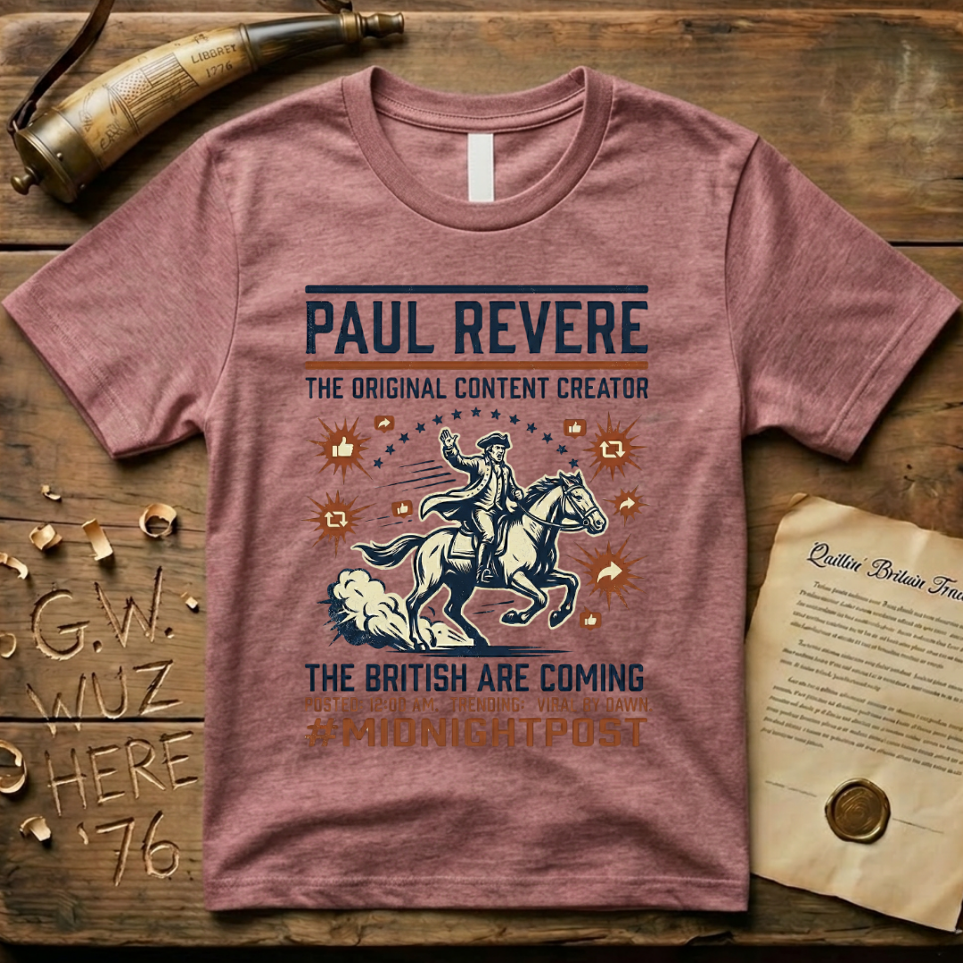 Paul Revere the Original Content Creator Viral By Dawn #MidnightPost T-Shirt