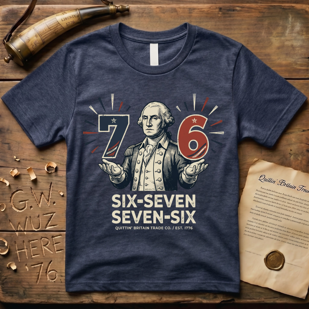 George Washington Woodcut 1776 6-7 7-6 T-Shirt