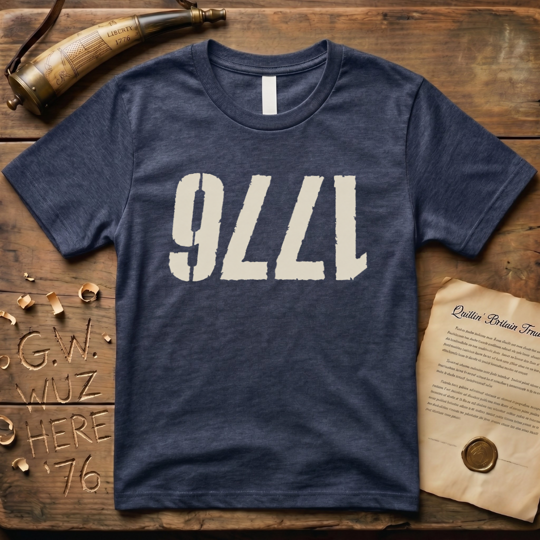 Upside Down 1776 Grunge-Style Dark T-Shirt