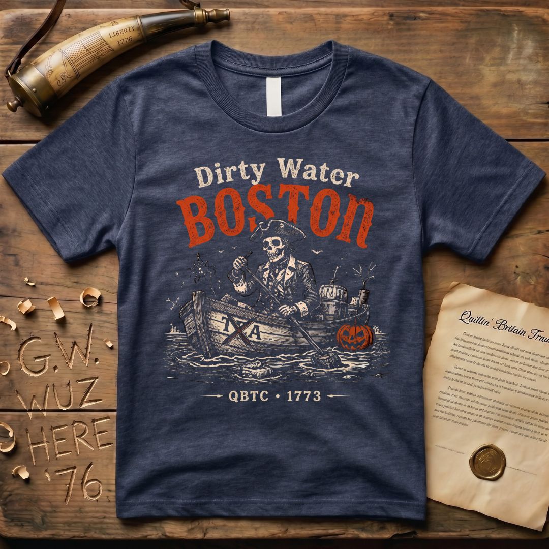 Boston Harbor Dirty Water Halloween Tea Party 1773 Dark T-Shirt