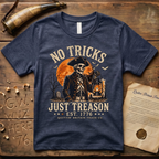 No Tricks Just Treason Halloween QBTC 1776 Dark T-Shirt